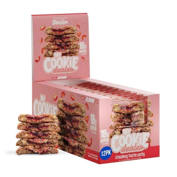 My Cookie Dealer 18g Protein Cookie Strawberry Toaster Pastry Flavour 113g  x 12pcs Box