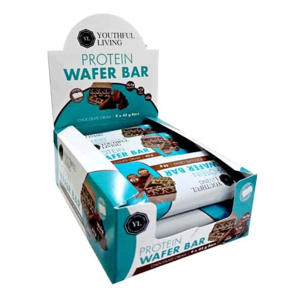 Youthful Living Protein Wafer Bar Chocolate Cream Falvour 45g x 9pcs Box