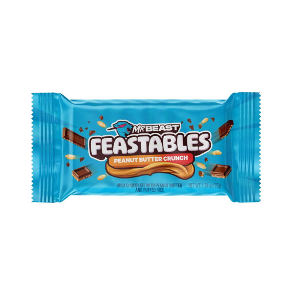Mr Beast Feastables Bar Milk Chocolate with Peanut Butter and Puffed Rice 35g