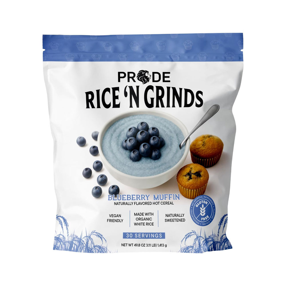 Pride Foods Rice N Grinds Natural Hot Cereal Blueberry Muffins 565g
