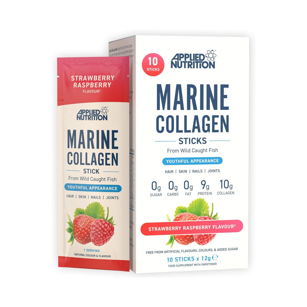 Applied Nutrition Marine Collagen Stick Powder Strawberry Raspberry Flavour 12g x 10