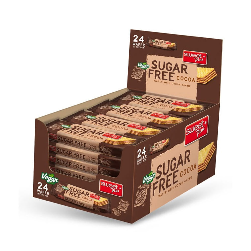 Sweet Plus Vegan Sugar Free Wafer with Cocoa Creme 24g x 24