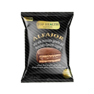 Top Health Nutrition Alfajor Filled with Milk Chocolate Ganache and Chocolate Flavored Topping 25g