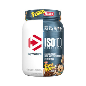 Dymatize ISO100 Hydrolyzed Whey Protein Powder Isolate Cocoa Pebbles Flavour 1.43LB 20 Servings 650g