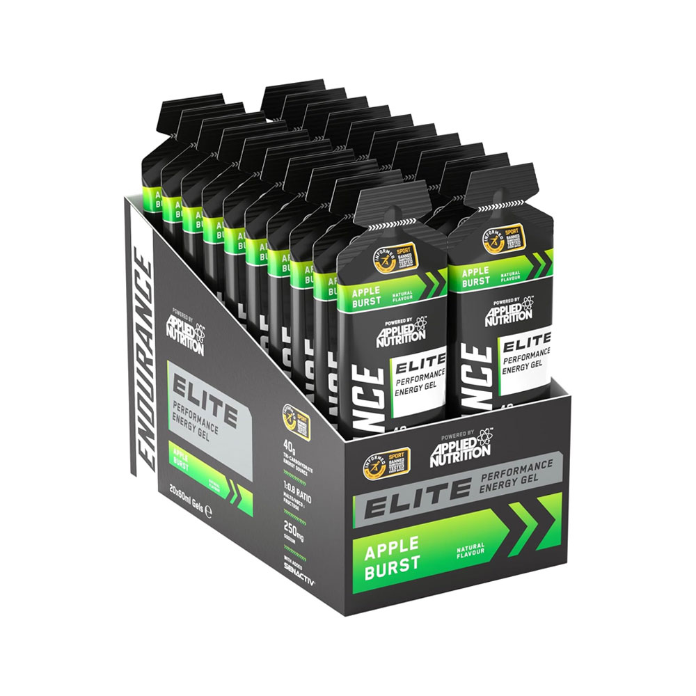 Applied Nutrition Endurance Elite Performance Energy Gel Apple Burst Natural Flavour 20 x 60ml Box