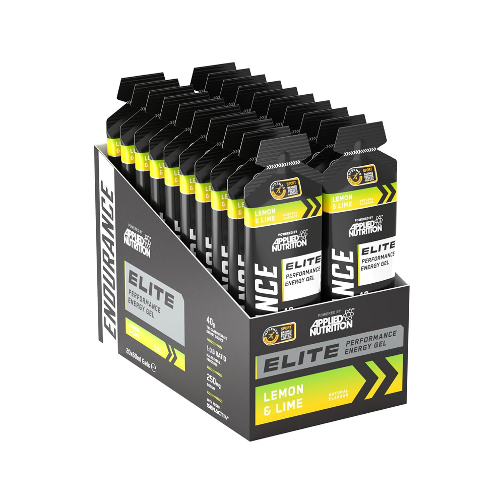 Applied Nutrition Endurance Elite Performance Energy Gel Lemon and Lime Natural Flavour 20 x 60ml Box