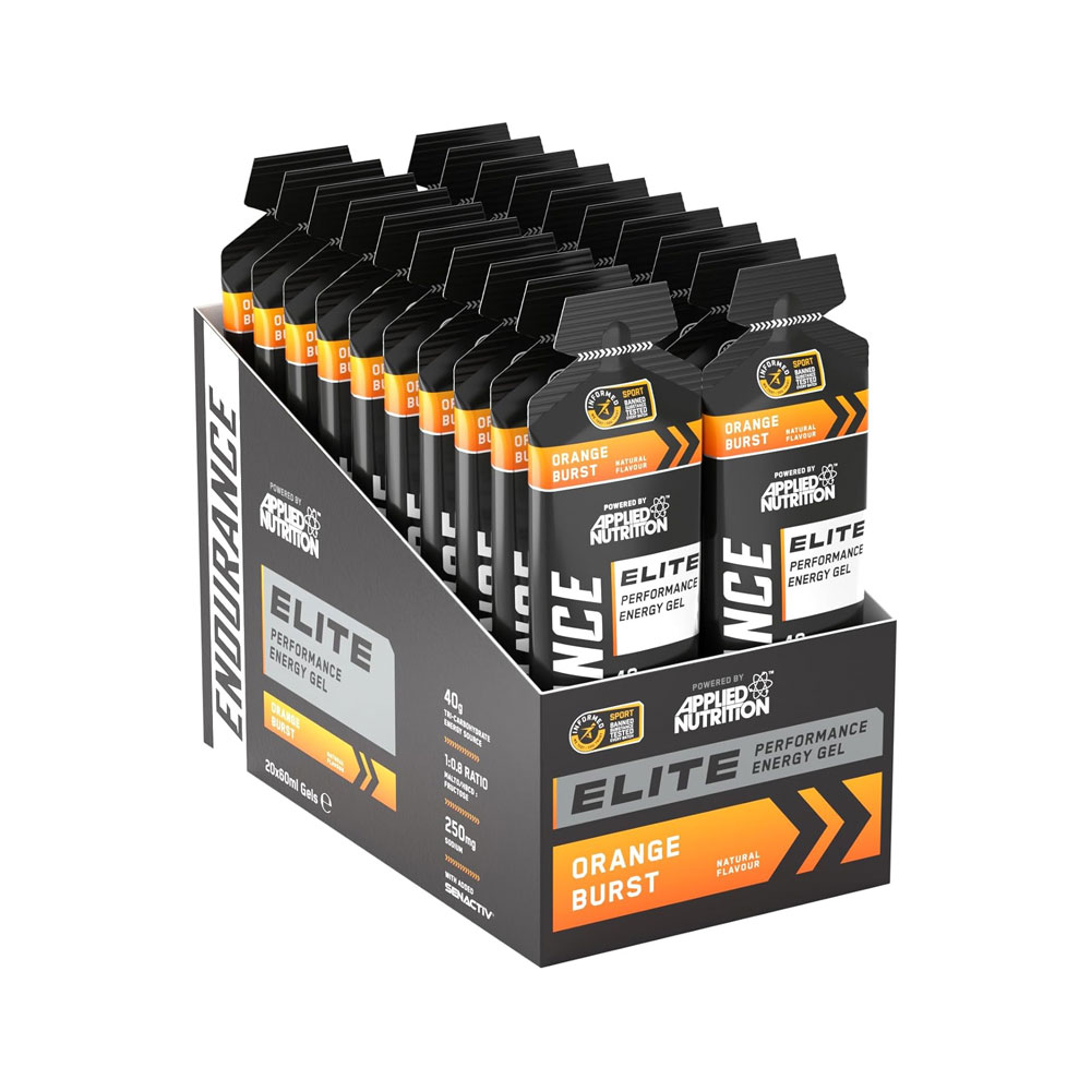 Applied Nutrition Endurance Elite Performance Energy Gel Orange Burst Natural Flavour 20 x 60ml Box
