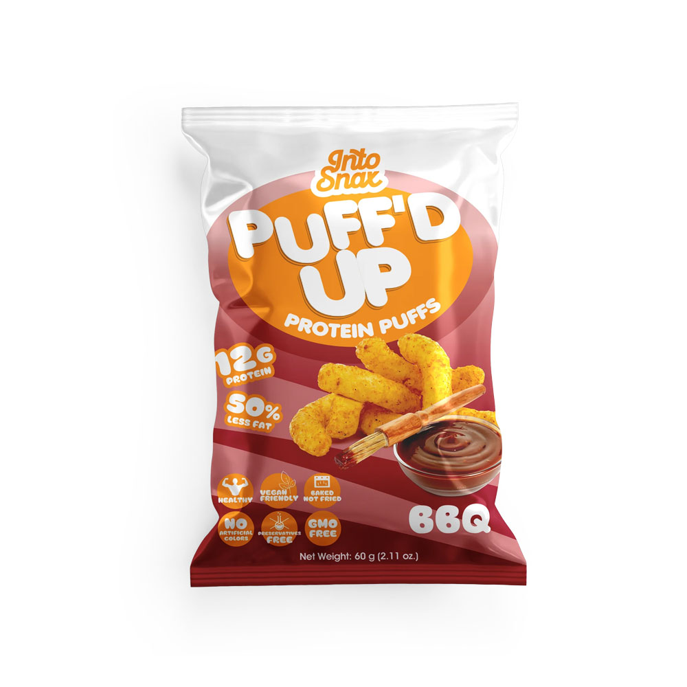 Into Snax Puff'D Up Protein Puffs BBQ 60g