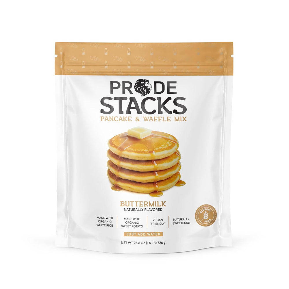 Pride Foods Rice N Grinds Stacks Pancake and Waffle Mix Buttermilk Naturally Flavored 726g
