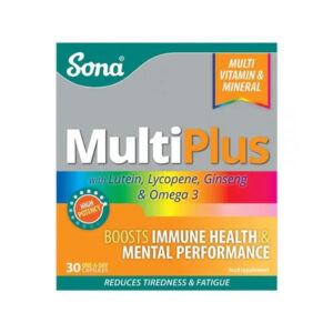 Sona MultiPlus Multimineral with Lutein Lycopene Ginseng and Omega 3 Complete Multivitamin 30 Capsules